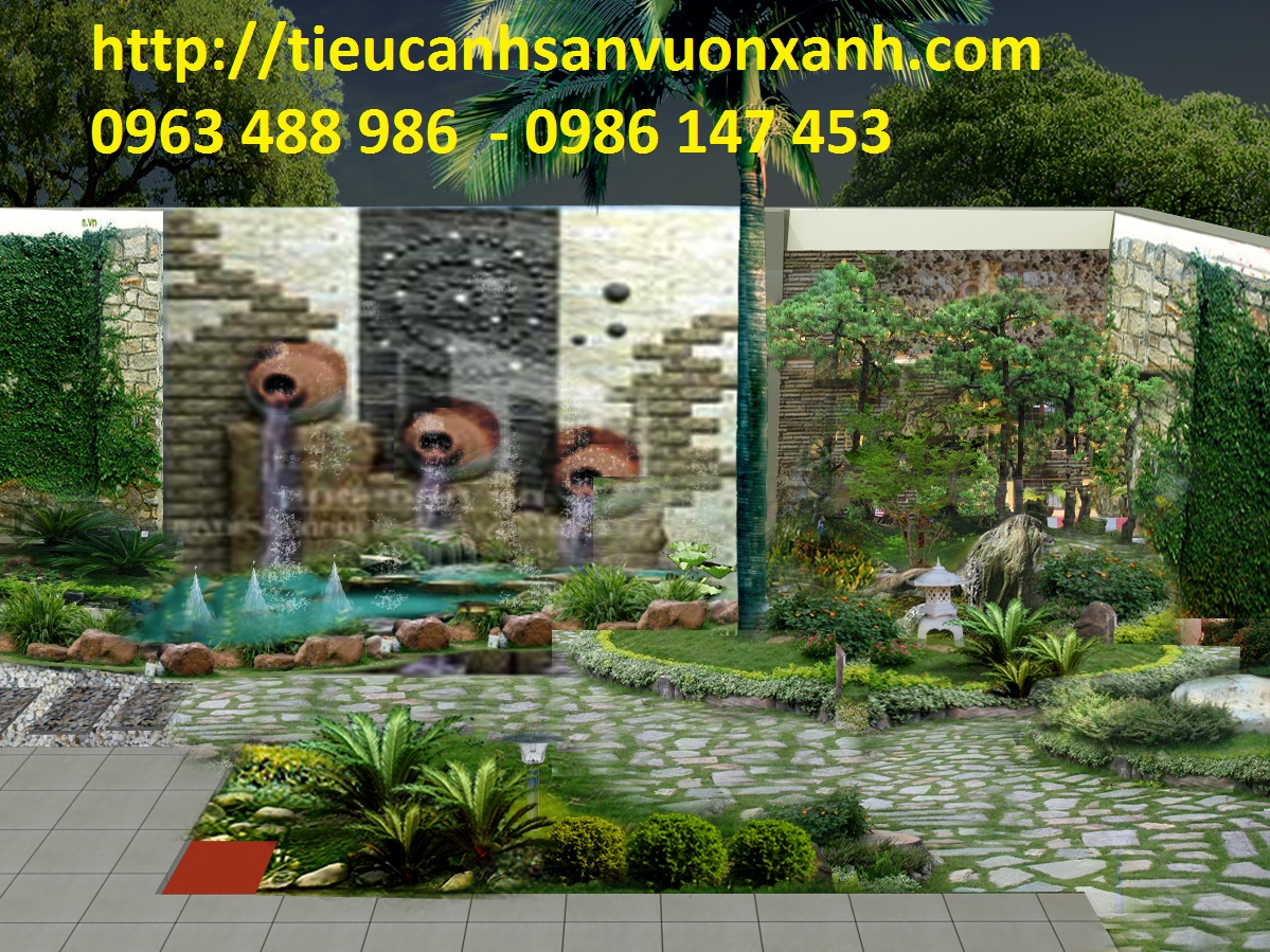 thi cong tieu canh san vườn 0963 488 986  - 0986 147 453